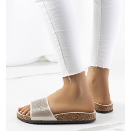 Bézs színű papucs a Jorja parafa talpán 1