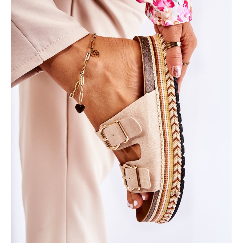 FE1 Női papucs csatok bézs színű Melissa 1