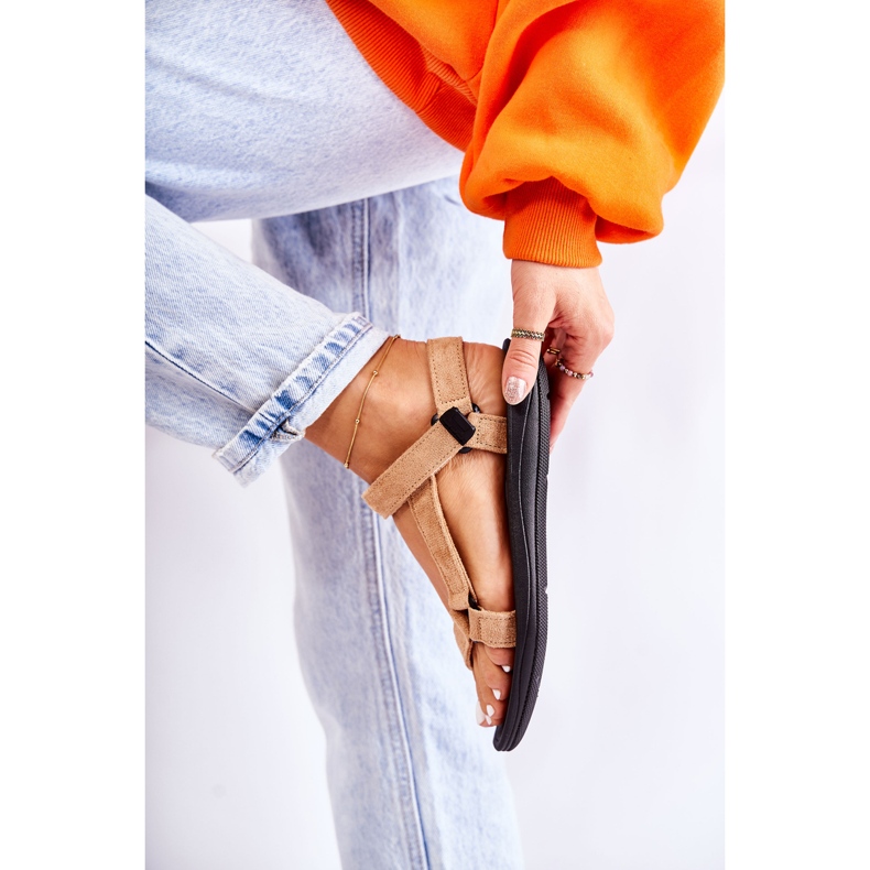 PM1 Női velúr sportszandál Sötétbézs Harris 2