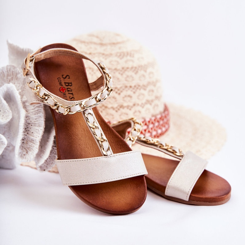 S.Barski Gyermek szandál csattal bézs Letto 1