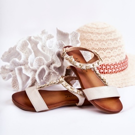 S.Barski Gyermek szandál csattal bézs Letto 2