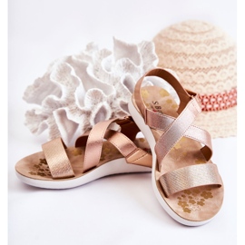 S.Barski Gyermek szandál tépőzáras Pink Gold Alise aranysárga aranysárga 2