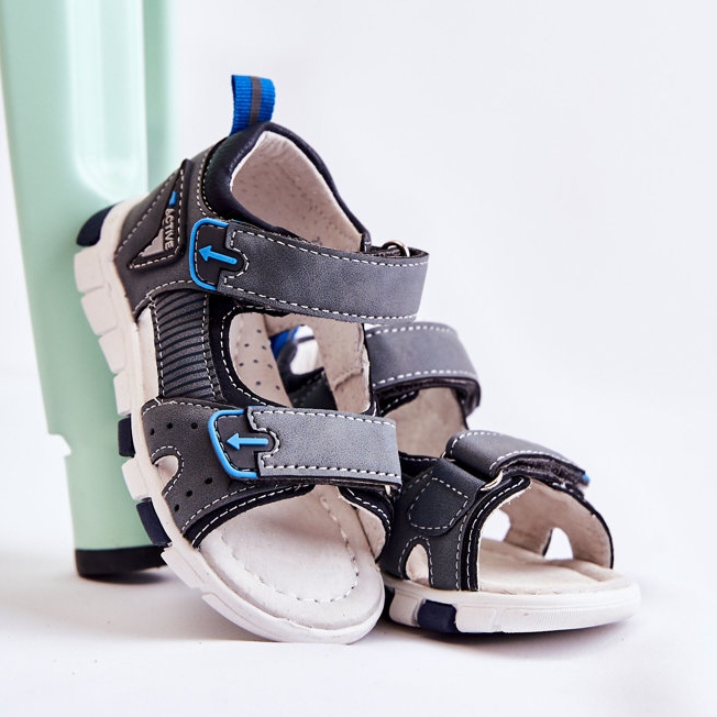 PE1 Kényelmes gyerekszandál Sötétszürke Samell 1