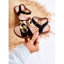 FR1 Fekete Layra tépőzáras gyerekszandál ['fekete'] 1