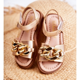 FR1 Gyermek szandál Golden Layra tépőzárral ['aranysárga'] aranysárga 2