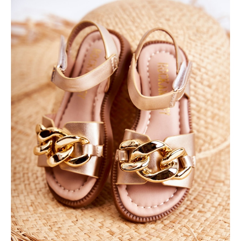 FR1 Gyermek szandál Golden Layra tépőzárral ['aranysárga'] aranysárga 2