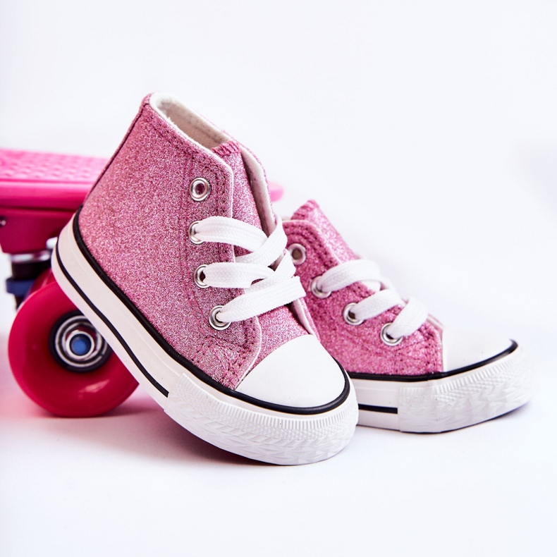 Gyermek rózsaszín Catrina magasszárú tornacipő 1