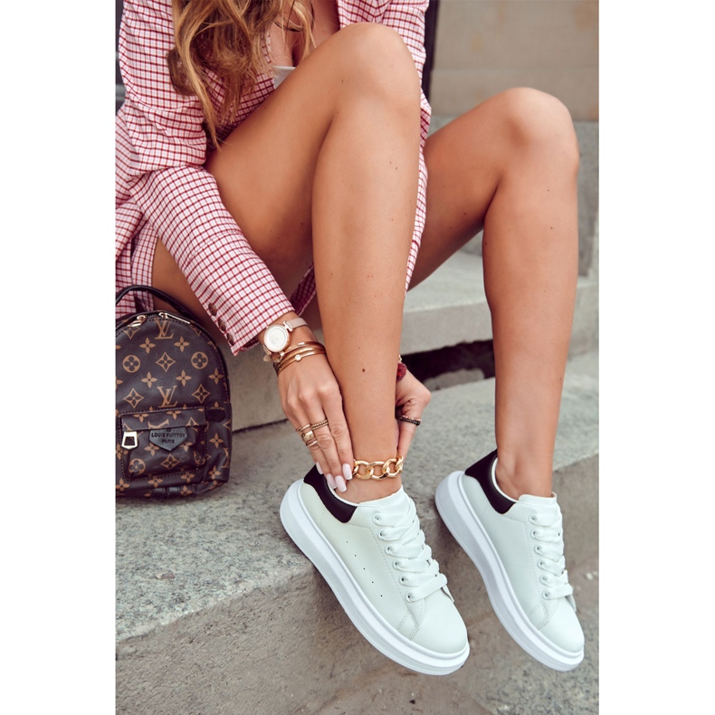 FS3 Női sportcipő fekete-fehér Eliso platformon 2