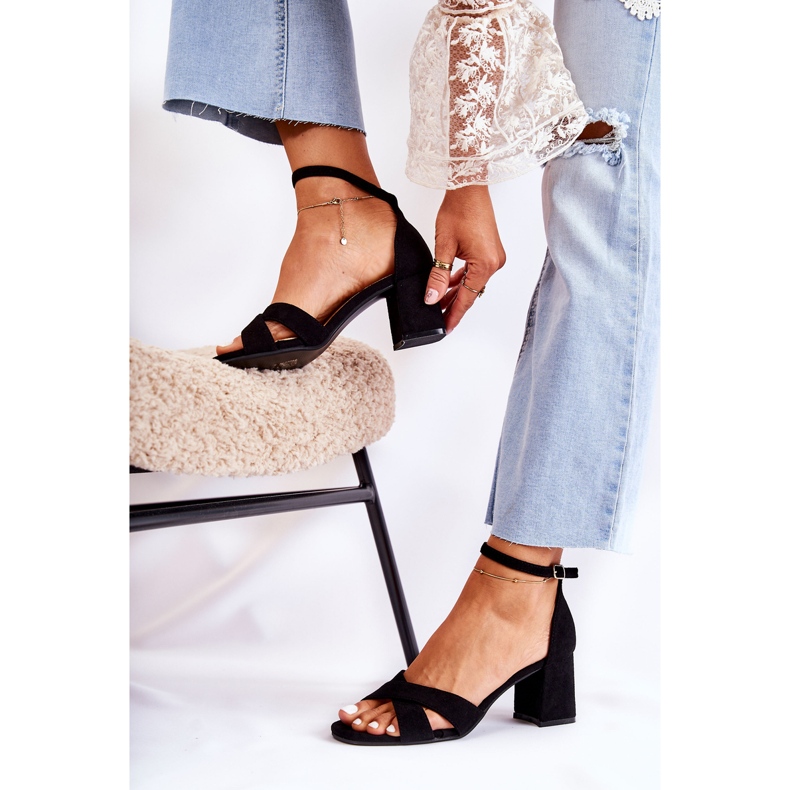 PS1 Klasszikus Női Szandál Sarkú Fekete Ester 2