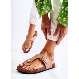 FB1 Csatos női papucs Bézs Elina 2