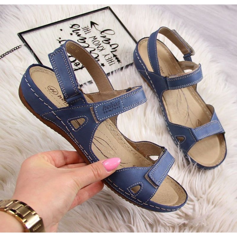 Kényelmes szandál Helios W H205A sötétkék 1