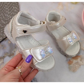 Miss❤E Tépőzáras szandál masnival Miss Jr EU650A ezüst ['ezüst'] 1