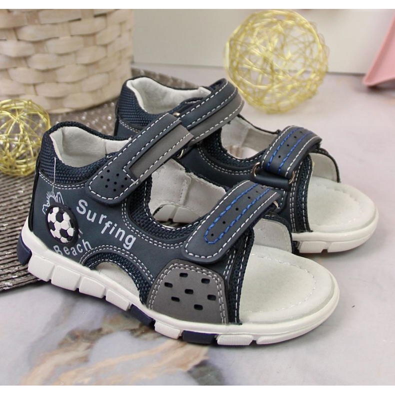 Tépőzáras szandál NEWS Jr EU651A sötétkék-szürke 2