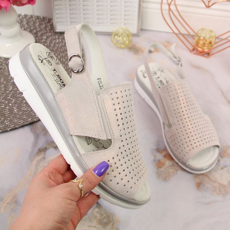 Ékes szandál T.Sokolski W SCA169 bézs-ezüst 1