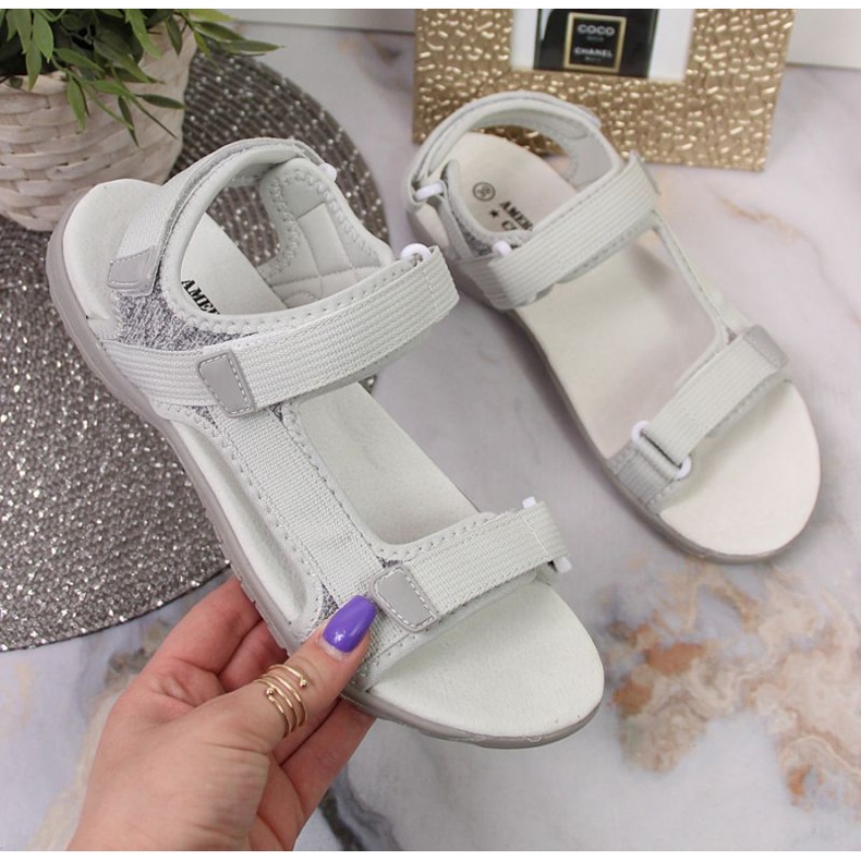 American Club W AM896B szürke tépőzáras szandál 1