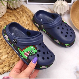 American Club Jr.AM900B sötétkék papucs dinoszaurusszal 2 American Club Jr.AM900B sötétkék papucs dinoszaurusszal 2