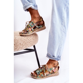 Maciejka Női bőr szandál tépőzárral 05375-09 zöld 2