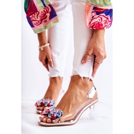 S.Barski Elegáns szivattyúk ezüst Amália díszítéssel színtelen 1