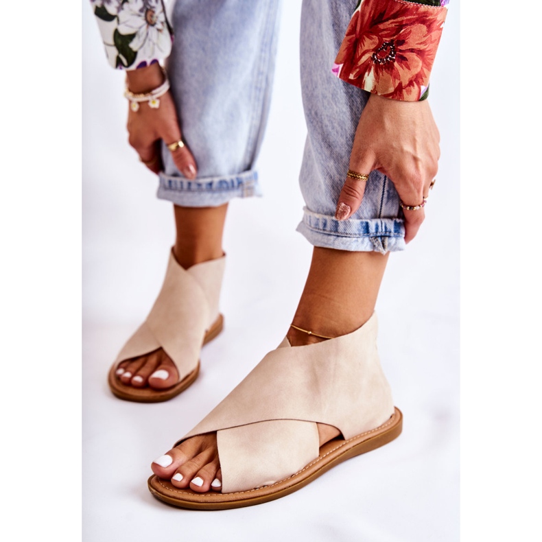 S.Barski Női bőr szandál Bézs Catalise 1