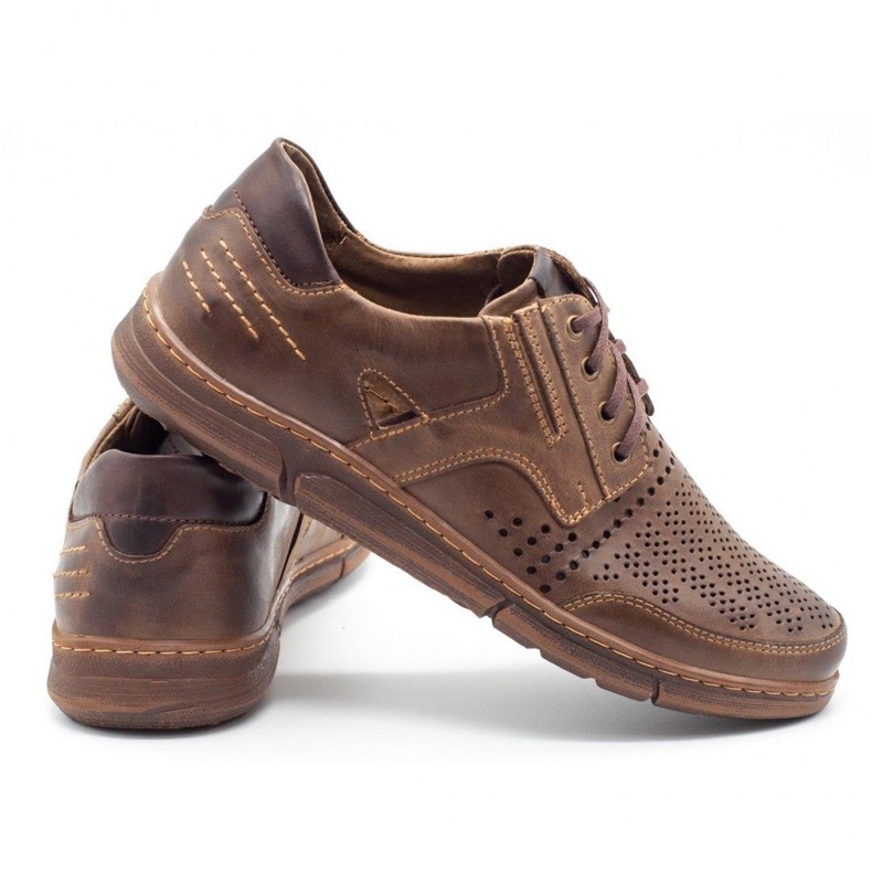 Polbut Férfi J55-ös alkalmi cipő nyárira, barna 3