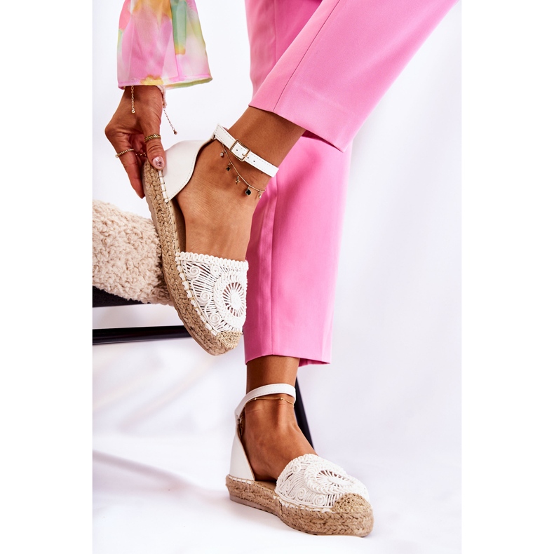 PS1 Női szandál Espadrilles áttört fehér Murillo 2