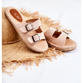 Klasszikus velúr női papucs bézs Casilda 1