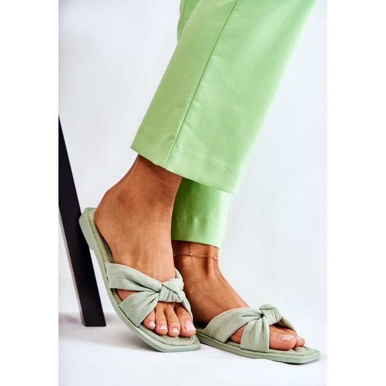 Divatos női velúr zöld Lorrie papucs 1