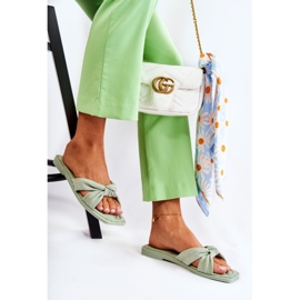 Divatos női velúr zöld Lorrie papucs 2