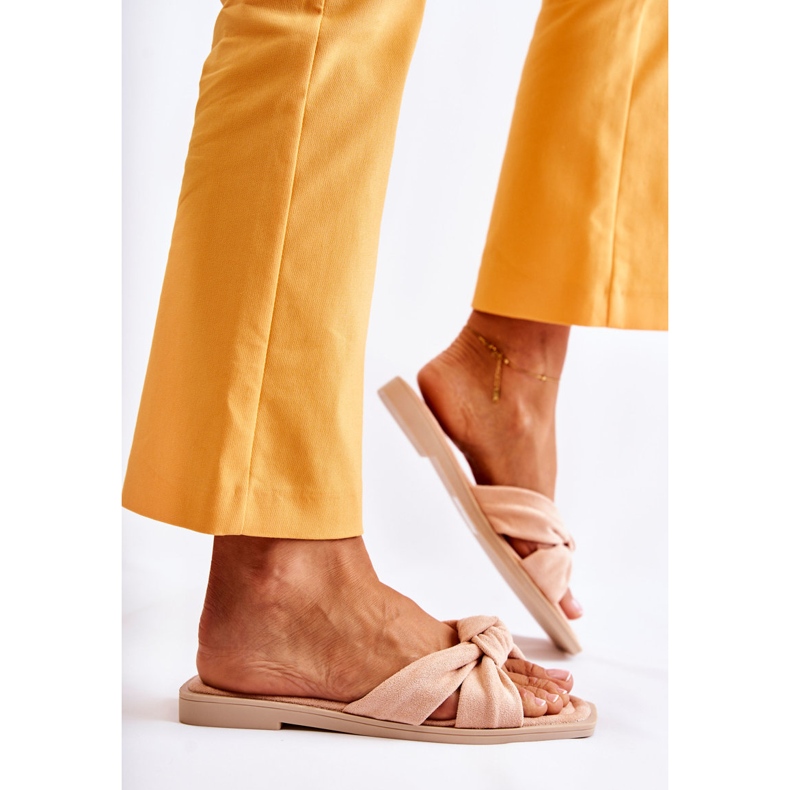 PG1 Divatos női velúr meztelen Lorrie papucs bézs rózsaszín 2