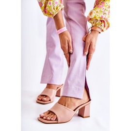 PG1 Bőr klasszikus papucs magas sarkú Nude Talena rózsaszín 1