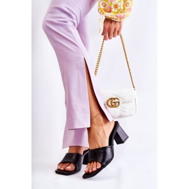 PG1 Bőr klasszikus papucs a sarkon fekete Talena 2