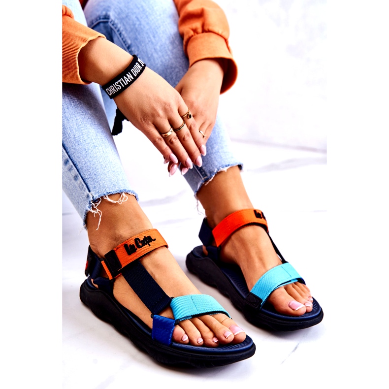 Női sportszandál Lee Cooper LCW-22-34-0953L Multicolor sötétkék narancssárga sokszínű 3