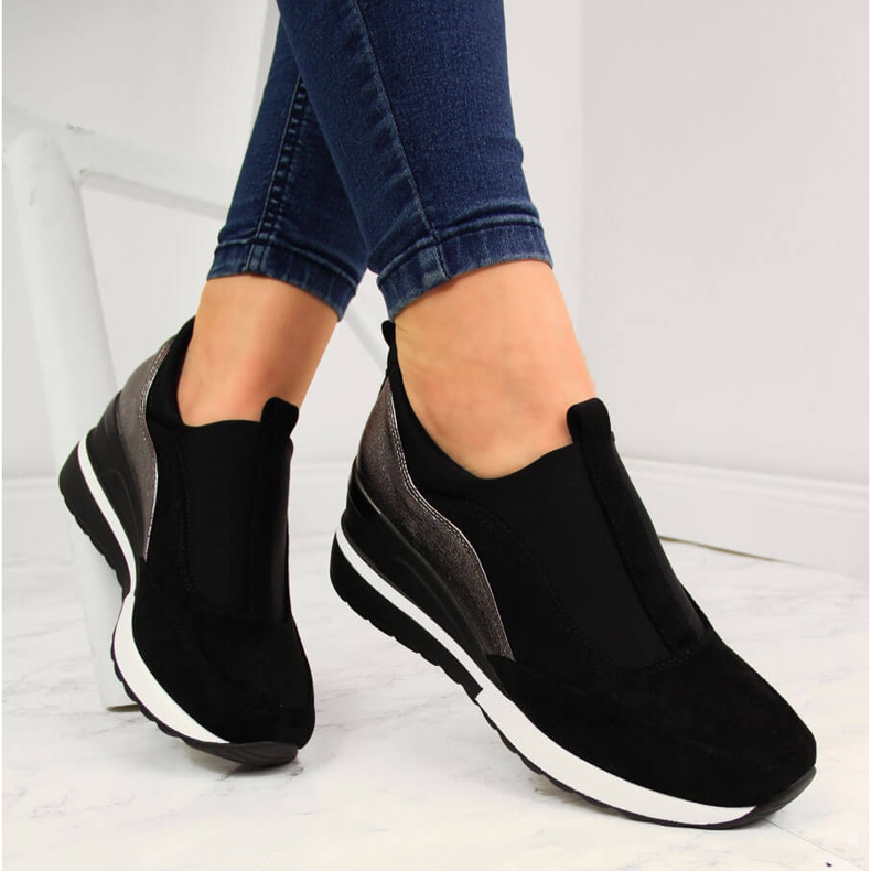 Női ékszeres tornacipő fekete és ezüst Vinceza 1