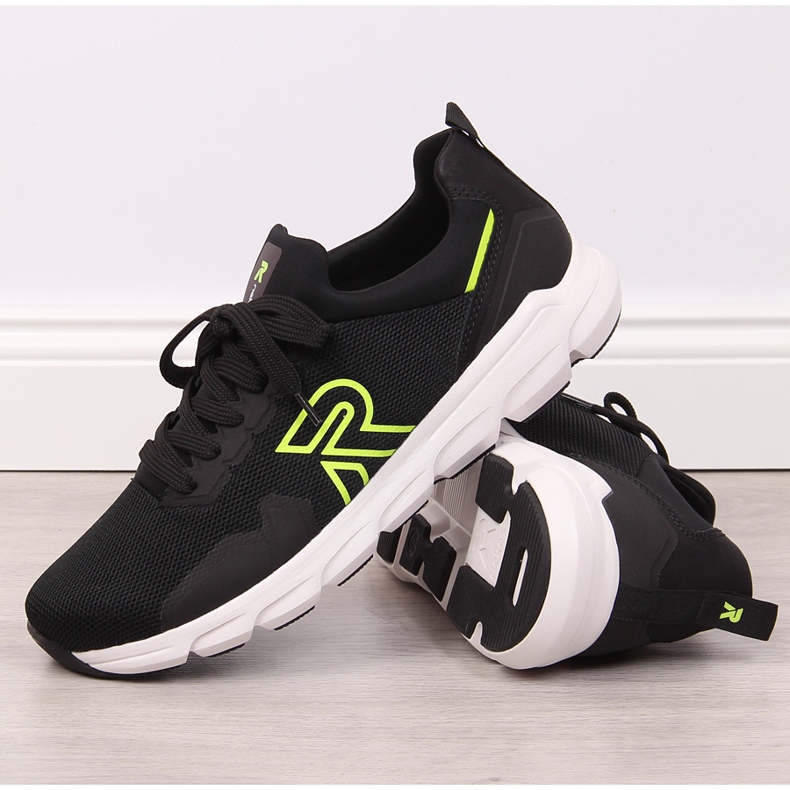 Rieker 07802-01 fekete hálós férfi sportcipő 1