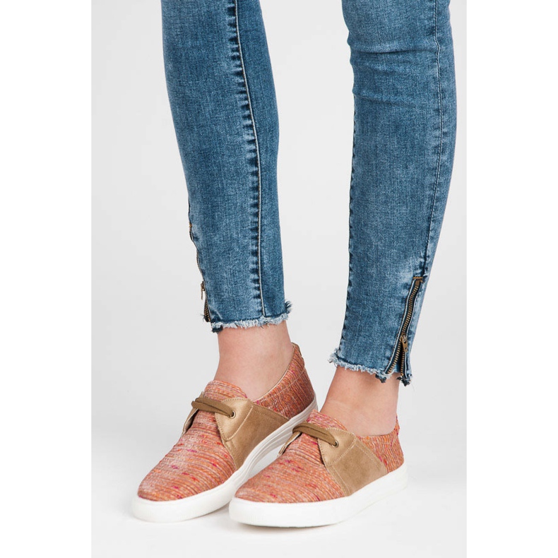 Kylie Etnikai Mintás cipők narancssárga 1