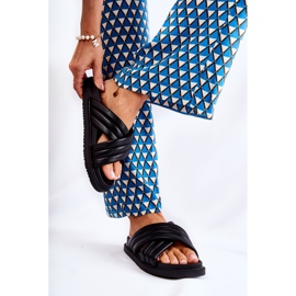 PJ1 Klasszikus női fekete bőr papucs Daron 2