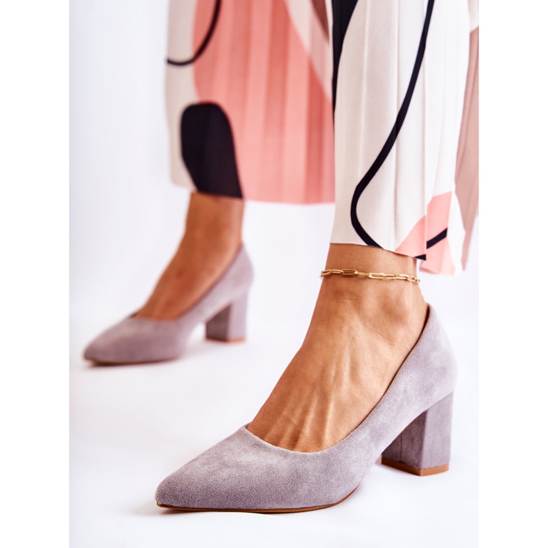 PS1 Klasszikus Velúr Pumpák Szürke Lence Sarkú 1 PS1 Klasszikus Velúr Pumpák Szürke Lence Sarkú 1