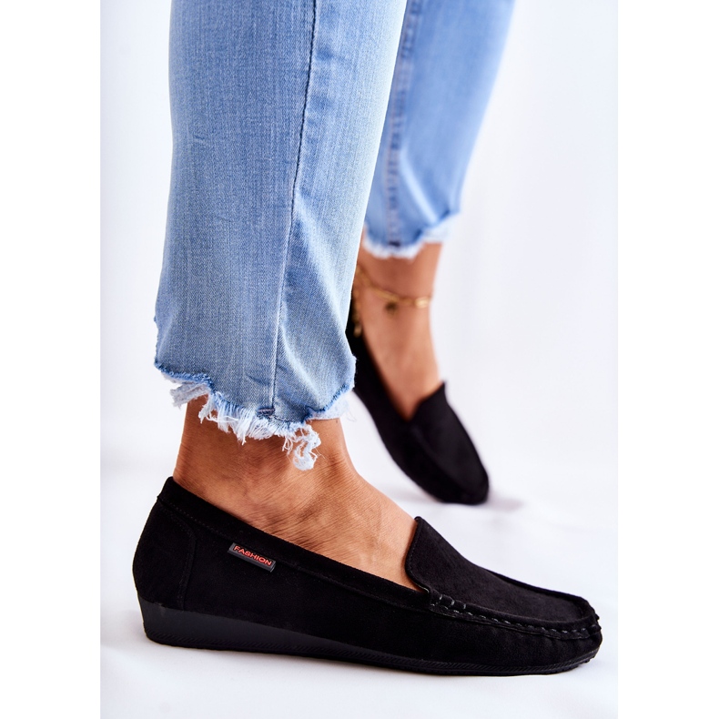 PH1 Női velúr fekete ékelt cipők La Cava 1