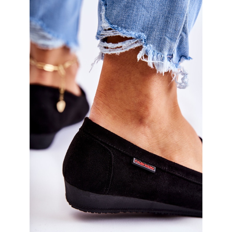 PH1 Női velúr fekete ékelt cipők La Cava 2