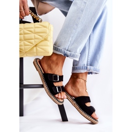 PG1 Klasszikus velúr női papucs fekete Casilda 2