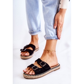 PG1 Klasszikus velúr női papucs fekete Casilda 1