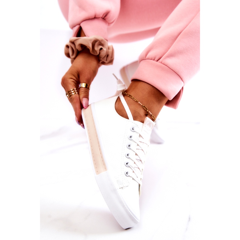 PS1 Női bőr tornacipő fehér-bézs Mikayla 5