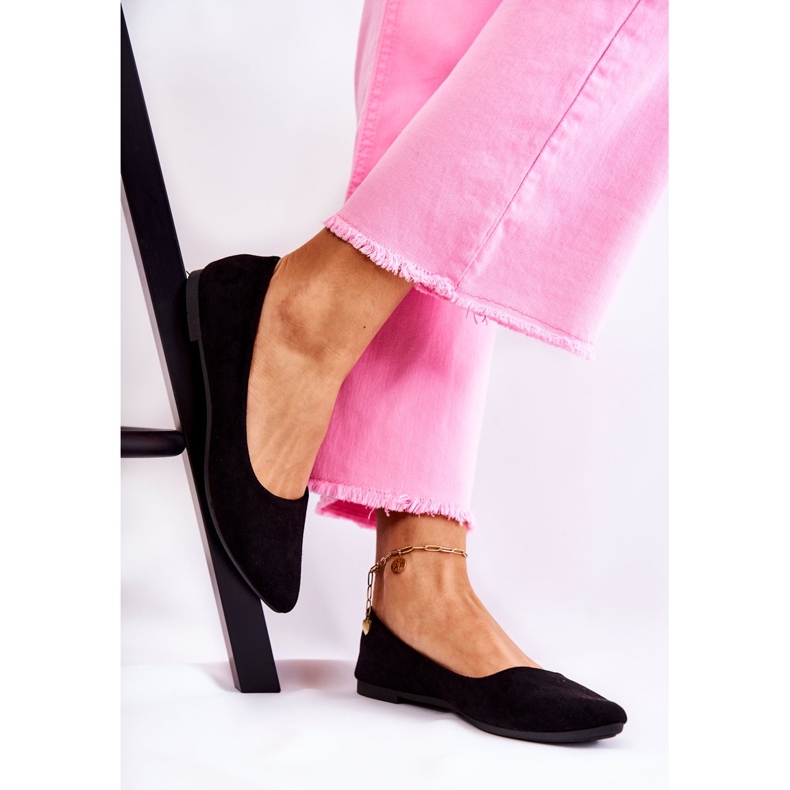 PS1 Női klasszikus velúr fekete balerina Arina 2