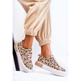 PS1 Női tornacipő Sportcipő W nyomtatás Bézs Előlap 2