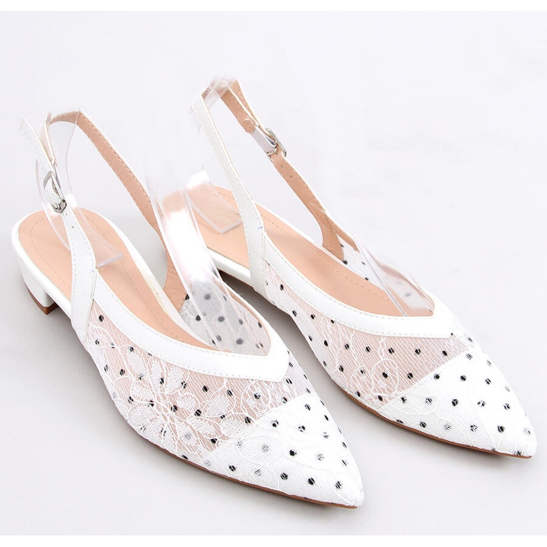 Sarok nélküli csipke balerinák Margo White fehér 1 Sarok nélküli csipke balerinák Margo White fehér 1