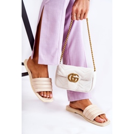 PG1 Női bőr papucs foltvarró bézs színű Raula 2