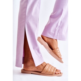 PG1 Női bőrpapucs foltvarróval, sötétbézs színű Raulával 2