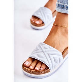 PG1 Női velúr papucs egy hatalmas kék Heritta platformon 2