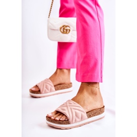 PG1 Női velúr papucs egy hatalmas platformon, rózsaszín Heritta 1