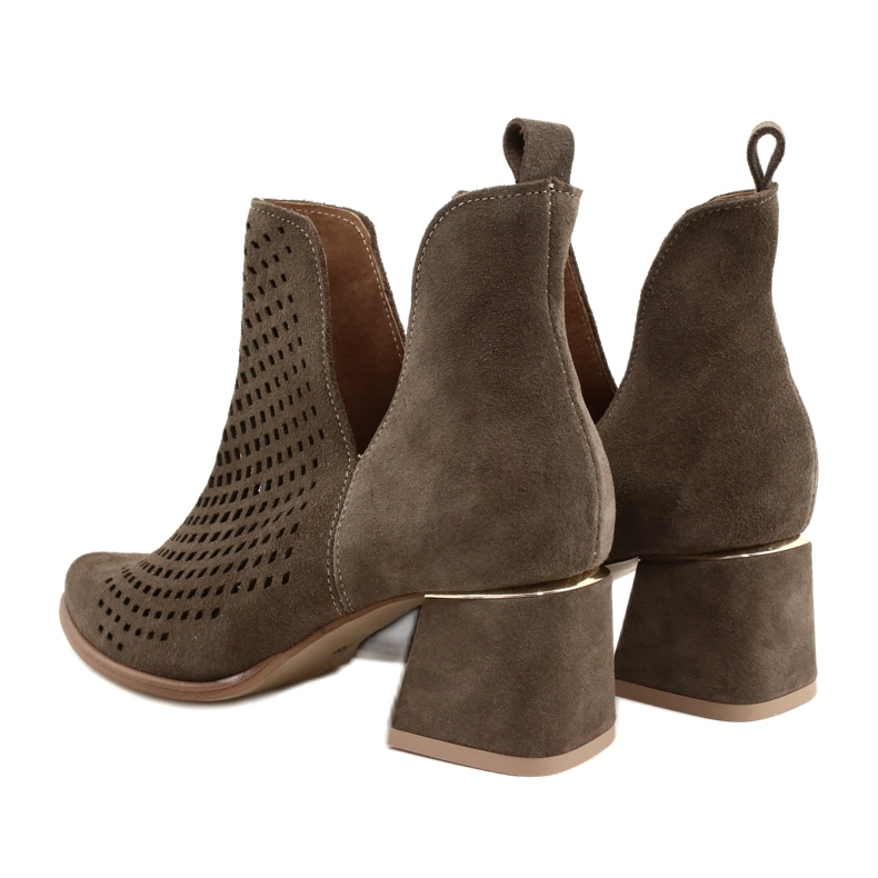 Velúr áttört csizma Lewski Shoes 3165 földvelúr barna 6